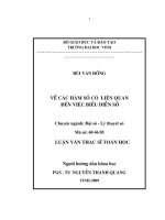 về các hàm số có liên quan đến việc biểu diễn số