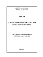 về một số định lí điểm bất động trên không gian mêtric riêng