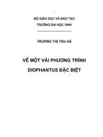 về một vài phương trình diophantus đặc biệt