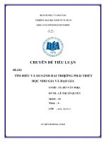 CHUYÊN ĐỀ TIỂU LUẬN TÌM HIỂU VÀ SO SÁNH HAI TRƯỜNG PHÁI TRIẾT  HỌC NHO GIA VÀ ĐẠO GIA