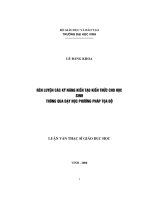 rèn luyện các kỹ năng kiến tạo kiến thức cho học sinh thông qua dạy học phương pháp toạ độ