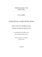 về đại số lie và một số ứng dụng