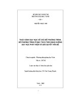 thực hành dạy học về chủ đề phương trình, hệ phương trình ở bậc thcs theo định hướng dạy học phát hiện và giải quyết vấn đề