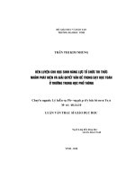 rèn luyện cho học sinh năng lực tổ chức tri thức nhằm phát triển và giải quuyết vấn đề trong dạy học toán ở trường trung học phổ thông