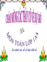 bài giảng toán 1 chương 3 bài 21 so sánh các số có hai chữ số