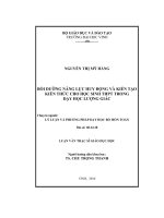 bồi dưỡng năng lực huy động và kiến tạo kiến thức cho học sinh thpt trong dạy học lượng giác