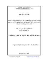 Nghiên cứu một số yếu tố ảnh hưởng đến giá đất ở tại địa bàn huyện Bắc Quang, tỉnh Hà Giang giai đoạn 2011 đến 2012