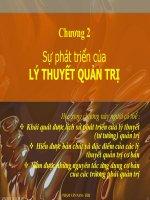 bài giảng quản trị học chương 2 sự phát triển của lý thuyết quản trị