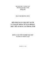 biện pháp ngăn chặn bắt người và tạm giữ trong tố tụng hình sự. thực tiễn áp dụng tại tỉnh hà tĩnh khóa luận tốt nghiệp đại học