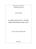 xác định và rèn luyện các tri thức phương pháp trong dạy học toán 9