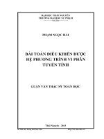 Bài toán điều khiển được hệ phương trình vi phân tuyến tính
