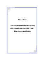 Luận văn giáo dục pháp luật cho cán bộ, công chức trên địa bàn tỉnh Bình Định  thực trạng và giải pháp