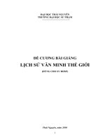 ĐỀ CƯƠNG BÀI GIẢNG LỊCH SỬ VĂN MINH THẾ GIỚI