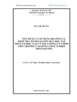 Xây dựng và sử dụng bộ công cụ kiểm tra, đánh giá kết quả học tập phần cơ học (vật lý đại cương) của sinh viên trường cao đẳng công nghiệp Thái Nguyên