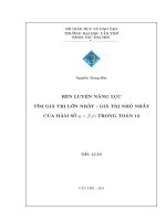 rèn luyện năng lực tìm giá trị lớn nhất - giá trị nhỏ nhất của hàm số  y  =  f (x)  trong toán 12
