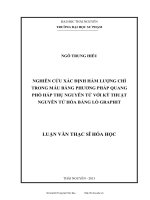 Nghiên cứu xác định hàm lượng chì trong máu bằng phương pháp quang phổ hấp thụ nguyên tử với kỹ thuật nguyên tử hóa bằng lò Graphit