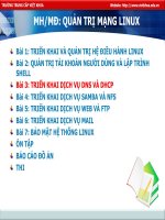 BÀI 3 TRIỂN KHAI DỊCH VỤ DNS VÀ DHCP
