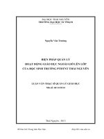 Biện pháp quản lý hoạt động giáo dục ngoài giờ lên lớp của học sinh trường PTDTNT Thái Nguyên