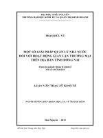 Một số giải pháp quản lý nhà nước đối với hoạt động gian lận thương mại trên bàn tỉnh Đồng Nai