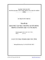 Khai phá tập mục thường xuyên đóng trong cơ sở dữ liệu và ứng dụng