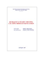 Kế hoạch và tổ chức thi công các công trình xây dựng cơ bản