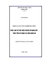 pháp luật về thế chấp quyền sử dụng đất - thực tiễn áp dụng tại tỉnh nghệ an
