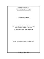 Biện pháp quản lý hoạt động dạy học của Giám đốc Trung tâm Giáo dục thường xuyên Huyện Thái Thụy, tỉnh Thái Bình