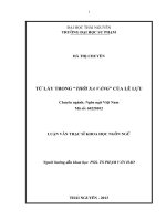 Từ láy trong Thời xa vắng của Lê Lựu luận án thạc sĩ