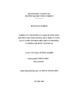 LUẬN VĂN: Nghiên cứu ảnh hưởng của một số công thức bón phân đến sinh trưởng, phát triển và năng suất cà phê vối trong điều kiện có che bóng và không che bóng tại Đắk Lắk