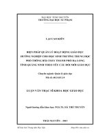 Biện pháp quản lý hoạt động giáo dục hướng nghiệp cho học sinh trường trung học phổ thông Bãi Cháy Thành phố Hạ Long, tỉnh Quảng Ninh theo yêu cầu đổi mới giáo dục