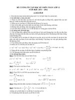 Đề cương học kì 1 môn Toán lớp 12