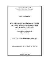 Biện pháp phát triển đội ngũ cán bộ quản lý trường trung học cơ sở thành phố Tuyên Quang