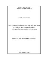 Biện pháp quản lý giáo dục đạo đức học sinh ở trường THPT ngoài công lập Thành phố Hạ Long tỉnh Quảng Ninh