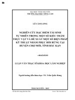 Nghiên cứu đặc điểm tái sinh tự nhiên trong một số kiểu thảm thực vật và đề xuất một số biện pháp kỹ thuật nhằm phục hồi rừng tại huyện Chợ Mới, tỉnh Bắc kạn