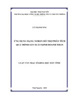 Ứng dụng mạng nowrron hỗ trợ phân tích sản xuất kinh doanh than