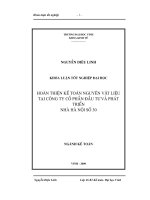 hoàn thiện công tác kế toán nguyên vật liệu tại công ty cổ phần đầu tư và phát triển nhà hà nội số 30