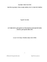 Lý thuyết lập lịch và ứng dụng giải pháp quyết bài toán lập lịch cho CPU