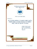 TIỂU LUẬN TRIẾT HỌC SỰ TƯƠNG ĐỒNG VÀ KHÁC BIỆT GIỮA TRIẾT HỌC ẤN ĐỘ CỔ ĐẠI VÀ TRIẾT HỌC TRUNG QUỐC CỔ ĐẠI