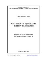 Phát triển tín dụng bán lẻ tại BIDV Thái Nguyên