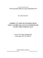 Nghiên cứu một số giải pháp nhằm nâng cao hiệu quả sản xuất kinh doanh tại Bưu điện tỉnh Bắc Kạn