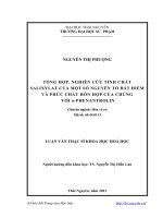 Tổng hợp, nghiên cứu tính chất Salixylat của một số nguyên tố đất hiếm và phức chất hỗn hợp của chúng o Phenantronlin