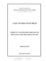 Nghiên cứu giải pháp điều kiện để tiết kiệm năng lượng điện trong tòa nhà