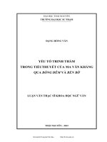 Yếu tố trinh thám trong tiểu thuyết của Ma Văn Kháng qua Bóng Đêm và Bến Bờ
