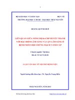 Liên quan giữa nồng độ hs CRP huyết thanh với đặc điểm lâm sàng và cận lâm sàng ở bệnh nhân hội chứng mạch vành cấp