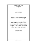 hoàn thiện kế toán bán hàng và xác định kết quả kinh doanh tại nhà máy granite trung đô công ty cổ phần trung đô