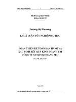 hoàn thiện kế toán bán hàng và xác định kết quả kinh doanh tại công ty xi măng hoàng mai