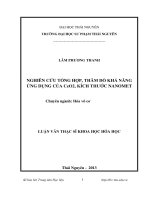Nghiên cứu tổng hợp, thăm dò khả năng ứng dụng của CeO2, kích thước Nanomet