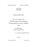 hoàn thiện công tác kế toán bán hàng và công nợ phải thu tại công ty tnhh tân xuân