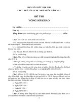 đề thi vòng sơ khảo cán bộ công chức trẻ với cải cách hành chính nhà nước