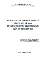 phân tích câu hỏi trắc nghiệm giúp xây dựng ngân hàng câu hỏi môn tiếng anh lớp 12